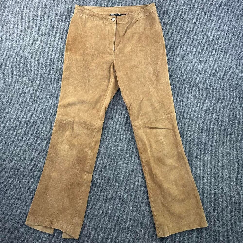 Vtg Women’s Suede Flare Bootcut Pant Leather Split Seam Western Cowgirl Pants 4